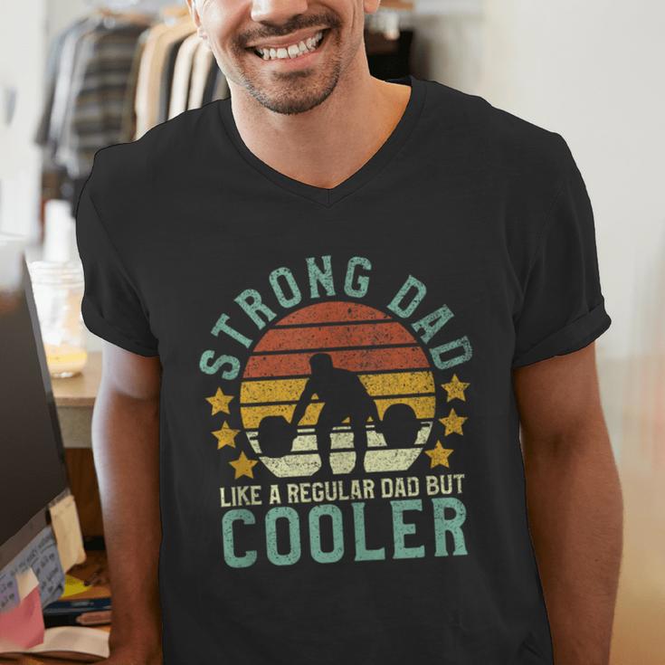 Strong Dad Workout Weight Lifting Father's Day Men's V-Neck T-Shirt