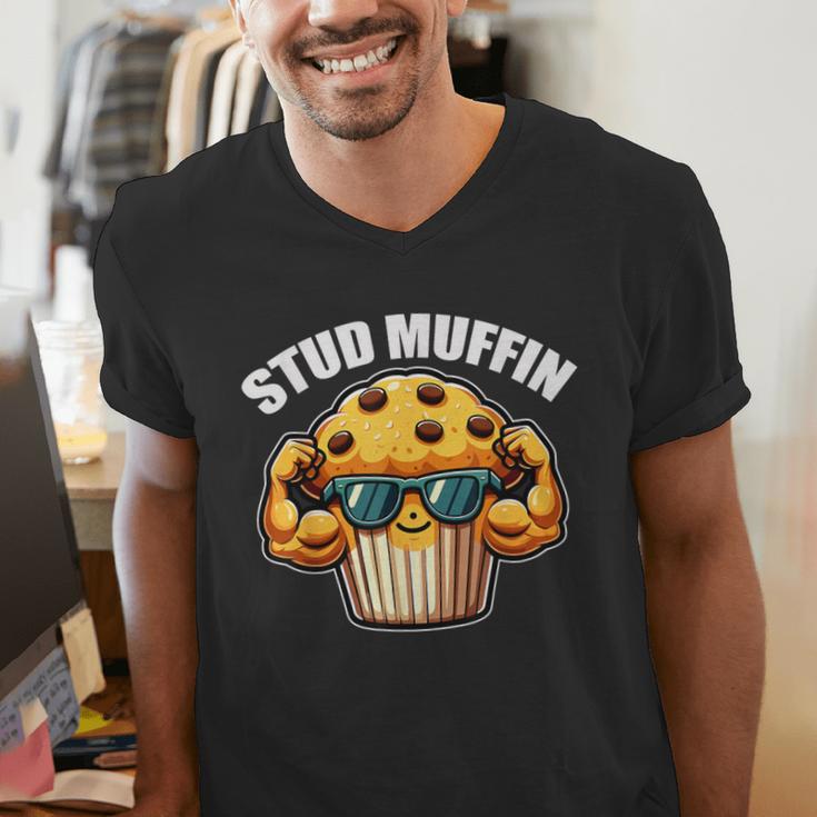 Stud Muffin Muffin Lover Dad Boyfriend Men Boys Men's V-Neck T-Shirt