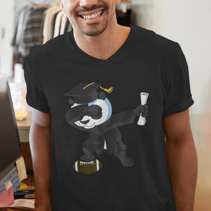 Student Graduation 2022 Panda Football Boys Girls Teenager Men's V-Neck T-Shirt