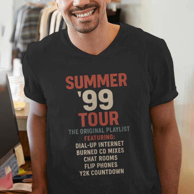 Summer 99 Tour Original Playlist Retro Nostalgia Men's V-Neck T-Shirt