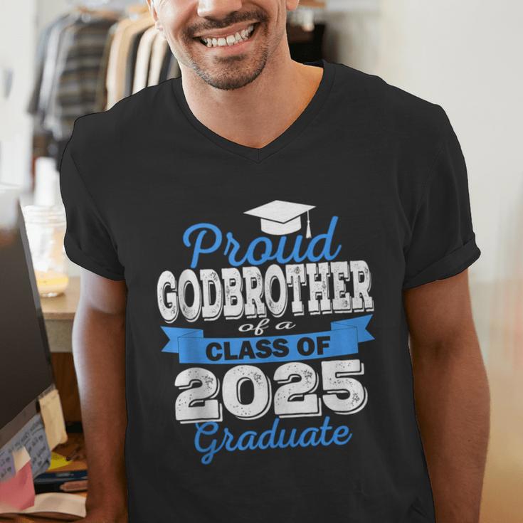 Super Proud Godbrother Of 2025 Graduate Graduation Family Men's V-Neck T-Shirt