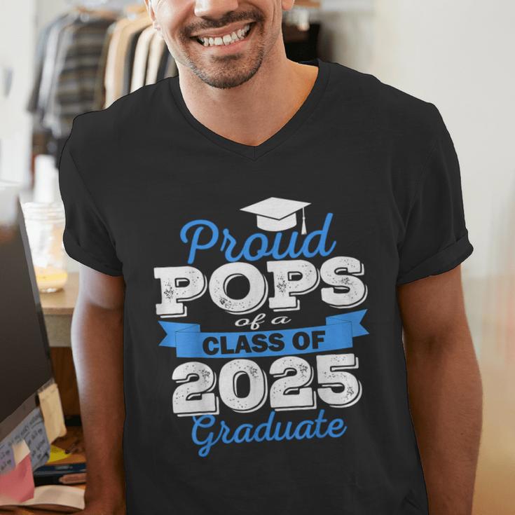 Super Proud Pops Of 2025 Graduate Senior Graduation Family Men's V-Neck T-Shirt