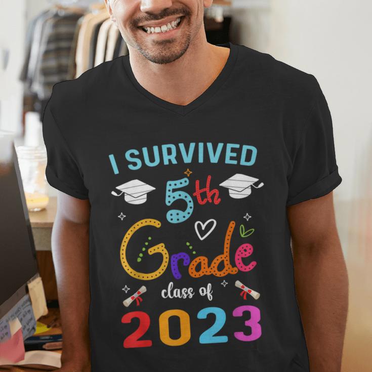 I Survived 5th Grade Graduation Class 2023 Elementary Men's V-Neck T-Shirt