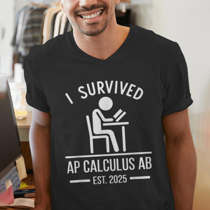 I Survived AP Calculus AB Graduation Senior 2025 Men's V-Neck T-Shirt