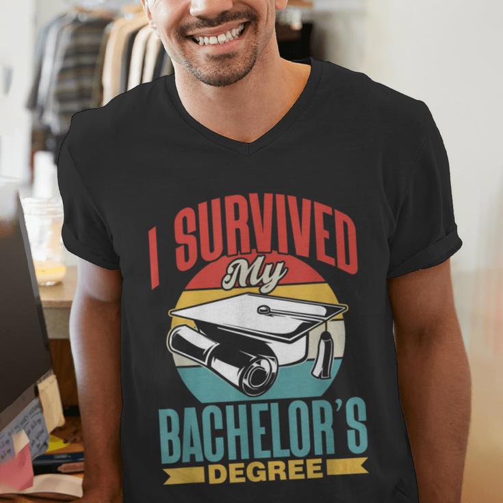 I Survived My Bachelor's Degree Party Bachelor Graduation Men's V-Neck T-Shirt