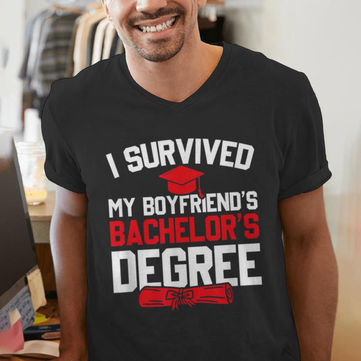 I Survived My Boyfriend's Bachelor's Degree Graduation Men's V-Neck T-Shirt