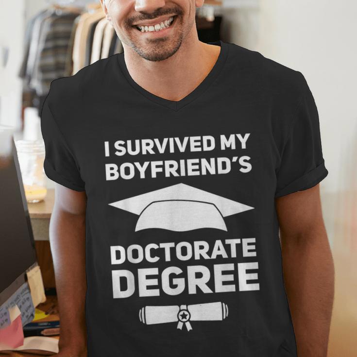 I Survived My Boyfriend's Doctorate Degree Graduation Men's V-Neck T-Shirt
