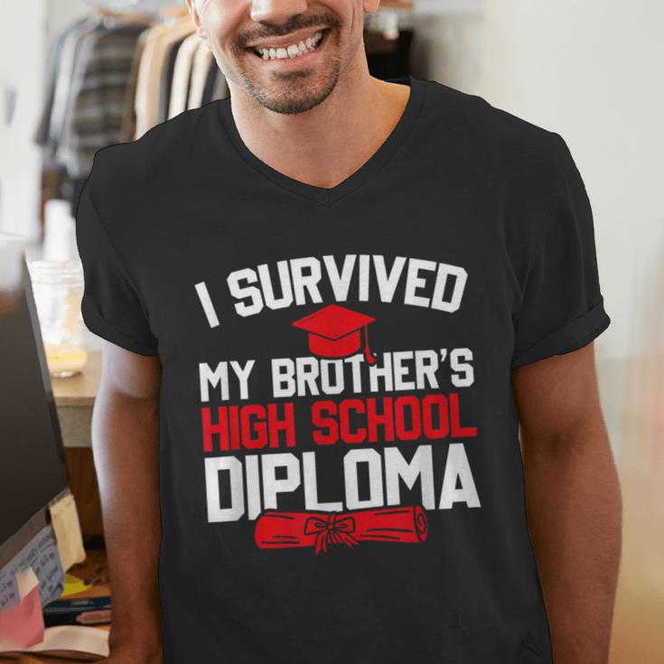 I Survived My Brother's High School Diploma Graduation Men's V-Neck T-Shirt