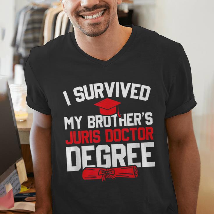I Survived My Brother's Juris Doctor Degree Graduation Men's V-Neck T-Shirt