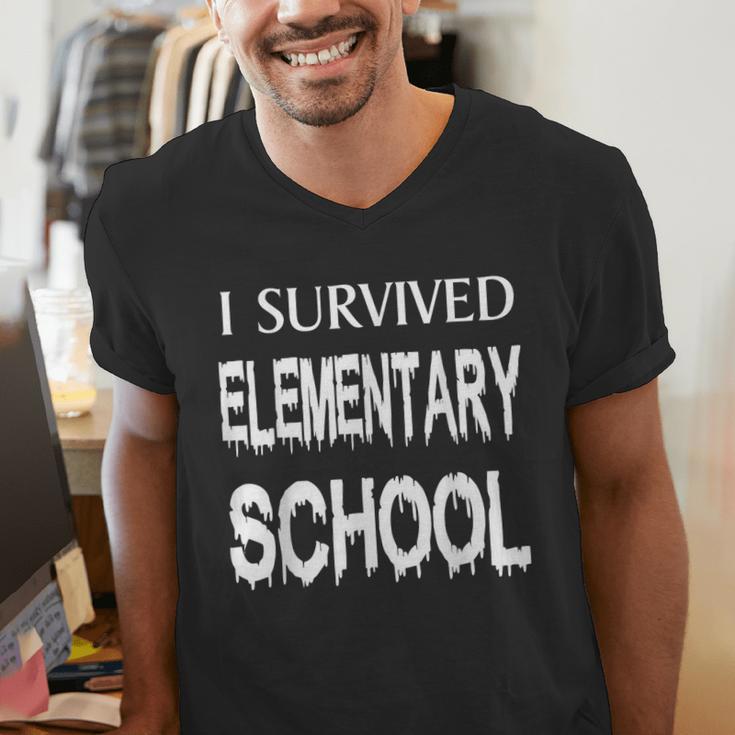 I Survived Elementary School Graduation Shirt T-Shirt Men's V-Neck T-Shirt