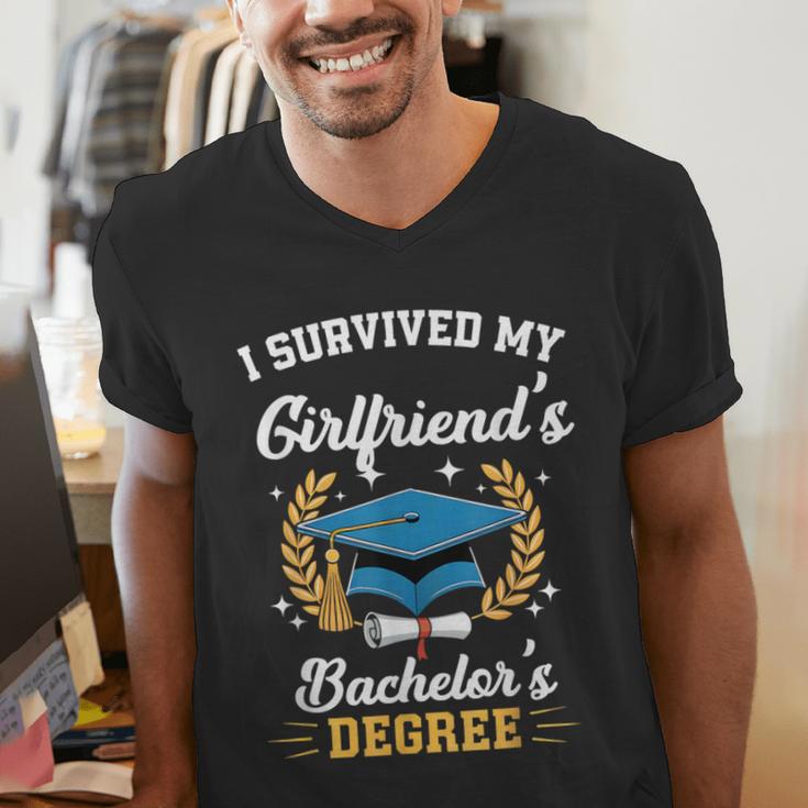I Survived My Girlfriend's Bachelor's Degree Graduation Men's V-Neck T-Shirt