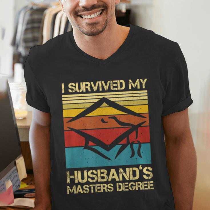 I Survived My Husband's Master's Degree Graduation Men's V-Neck T-Shirt