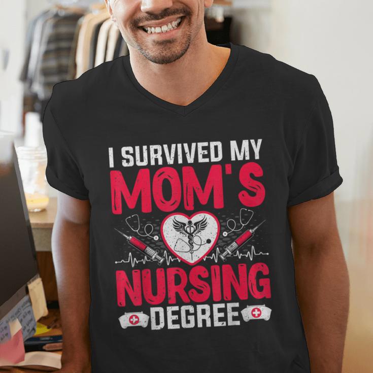 I Survived My Mom’s Nursing Degree Nurse Nursing Graduation Men's V-Neck T-Shirt