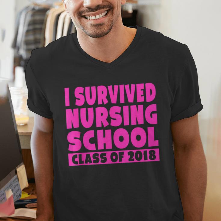 I Survived Nursing School Class Of 2018 Graduation Shirt Men's V-Neck T-Shirt