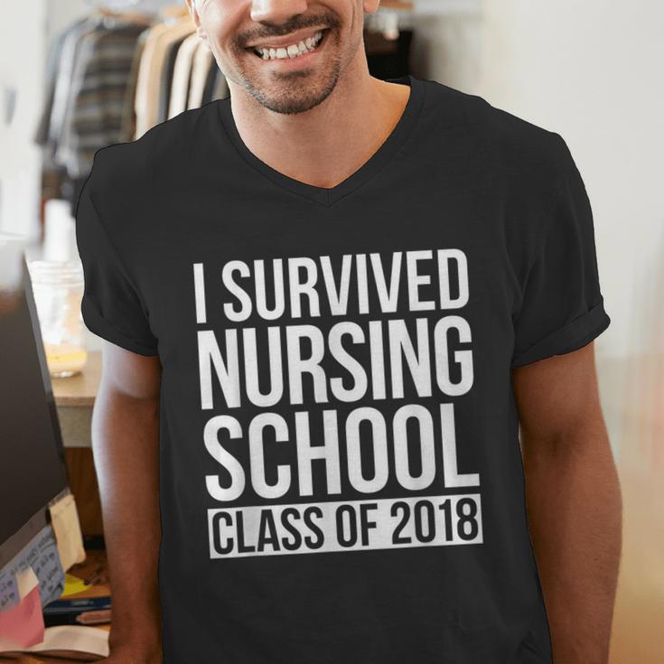 I Survived Nursing School Class Of 2018 RN Graduation Shirt Men's V-Neck T-Shirt