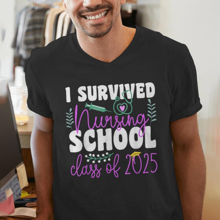 I Survived Nursing School Class Of 2025 New Nurse Graduation Men's V-Neck T-Shirt