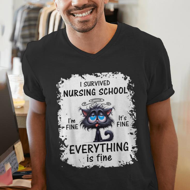 I Survived Nursing School Graduation 2025 Men's V-Neck T-Shirt
