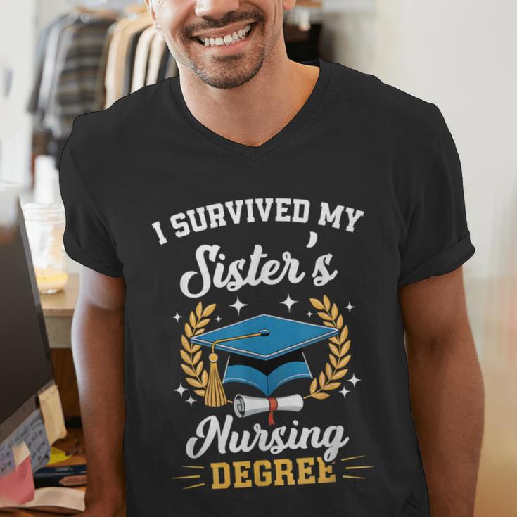 I Survived My Sister's Nursing Degree Graduation Men's V-Neck T-Shirt