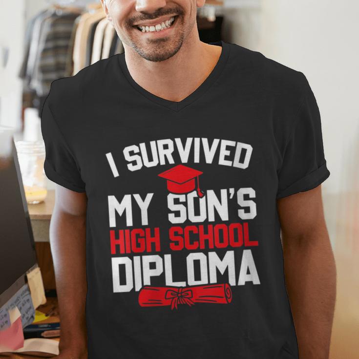 I Survived My Son's High School Diploma Graduation Men's V-Neck T-Shirt