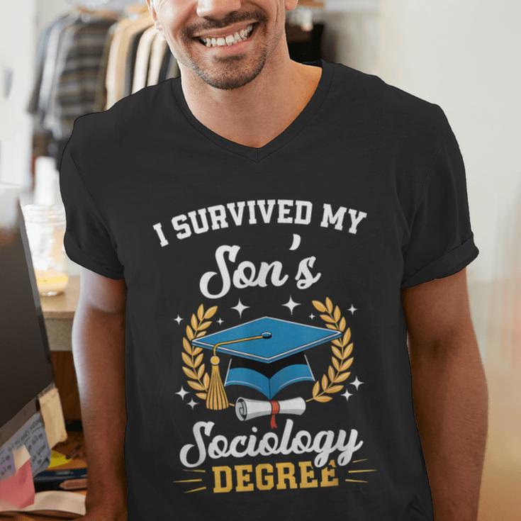 I Survived My Son's Sociology Degree Graduation Men's V-Neck T-Shirt