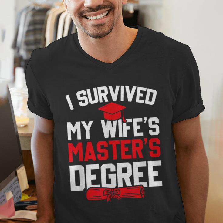 I Survived My Wife's Master's Degree Graduation Men's V-Neck T-Shirt