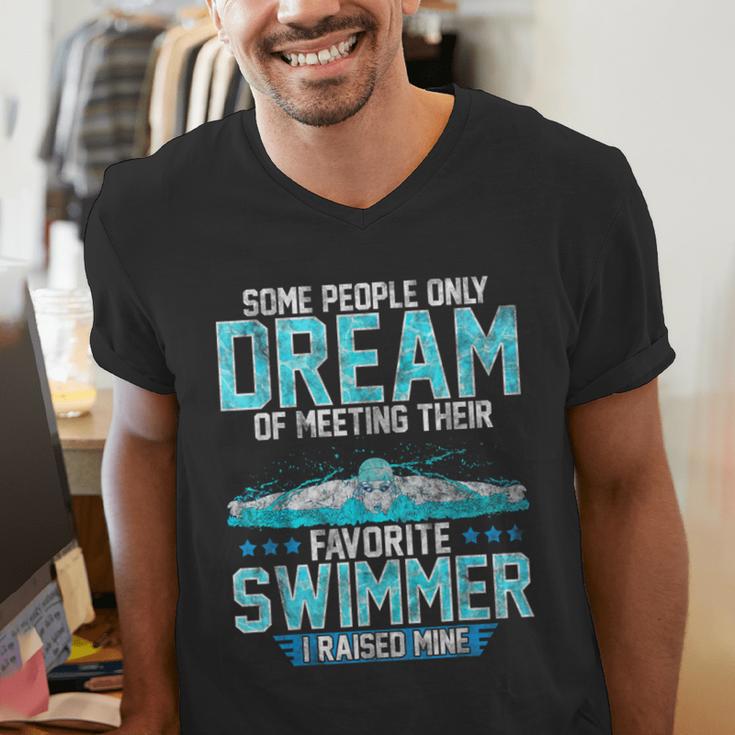 Swimming Parent Swimmer Mom Dad My Favorite Swim Meet Men's V-Neck T-Shirt Swimming Parent Swimmer Mom Dad My Favorite Swim Meet Men's V-Neck T-Shirt