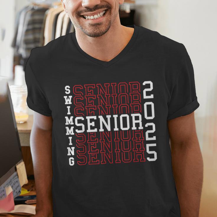 Swimming Senior Night Swimming Senior 2025 Graduation 40 Men's V-Neck T-Shirt