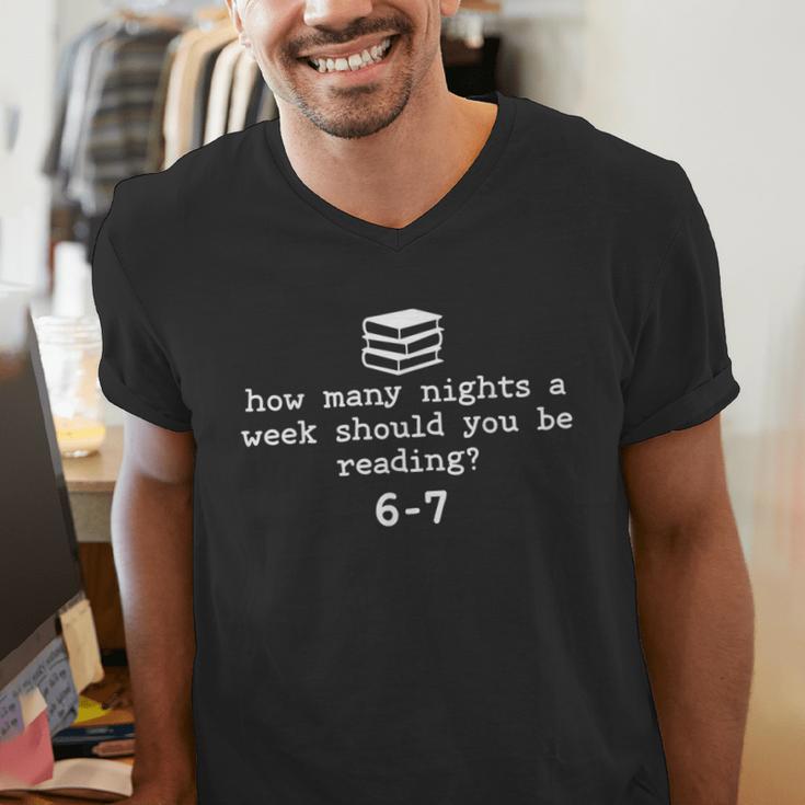 Teacher Haunted By 6-7 Halloween 6 7 Reading Book 67 Men's V-Neck T-Shirt