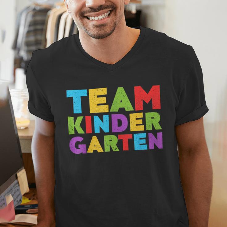 Team Kindergarten Shirt Teacher Back To School Graduation Men Women Girls Kids Men's V-Neck T-Shirt