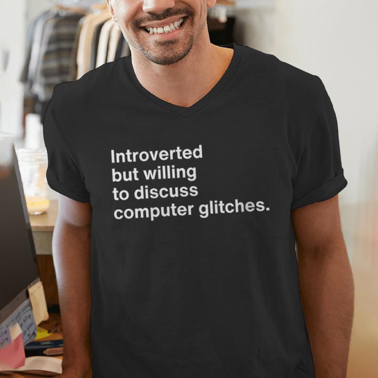 Techie Introvert Introverted Computer Nerd Men's V-Neck T-Shirt Techie Introvert Introverted Computer Nerd Men's V-Neck T-Shirt
