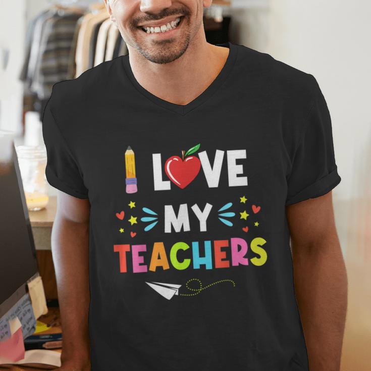 Teens Graduation I Heart My Teacher I Love My Teachers Men's V-Neck T-Shirt
