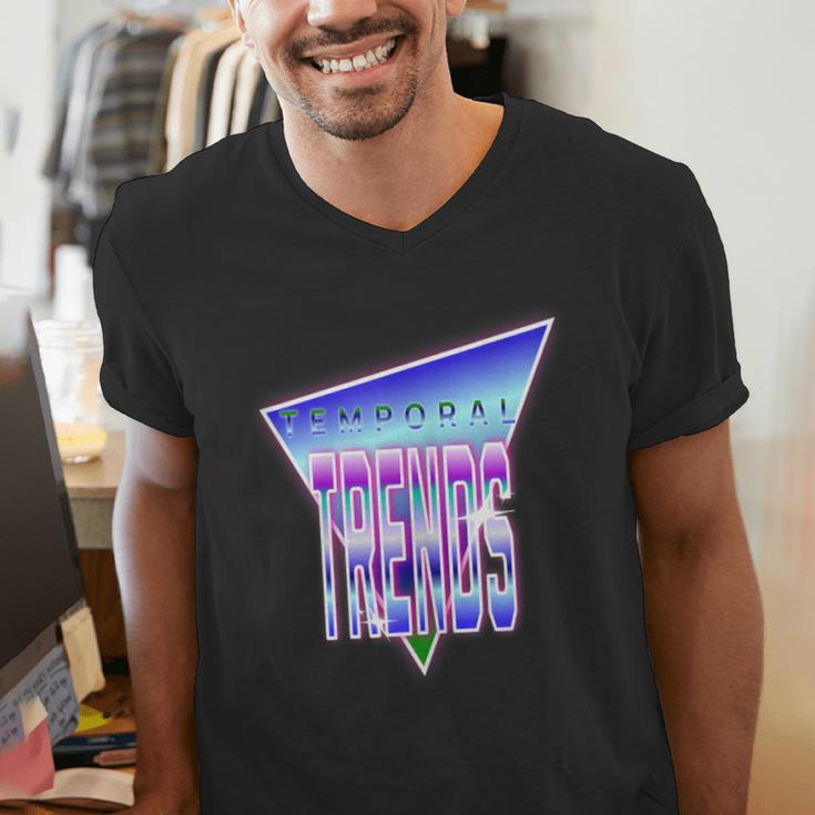 Temporal Trends Vaporwave Style Retro Nostalgia Look Men's V-Neck T-Shirt Temporal Trends Vaporwave Style Retro Nostalgia Look Men's V-Neck T-Shirt