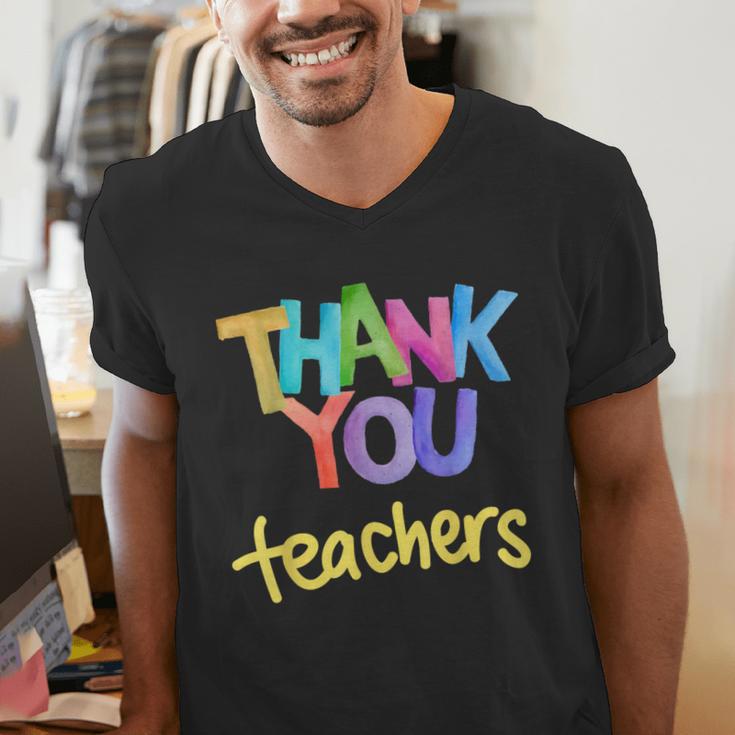 Thank You Teacher Appreciation Graduation Men Women Girls Kids Men's V-Neck T-Shirt