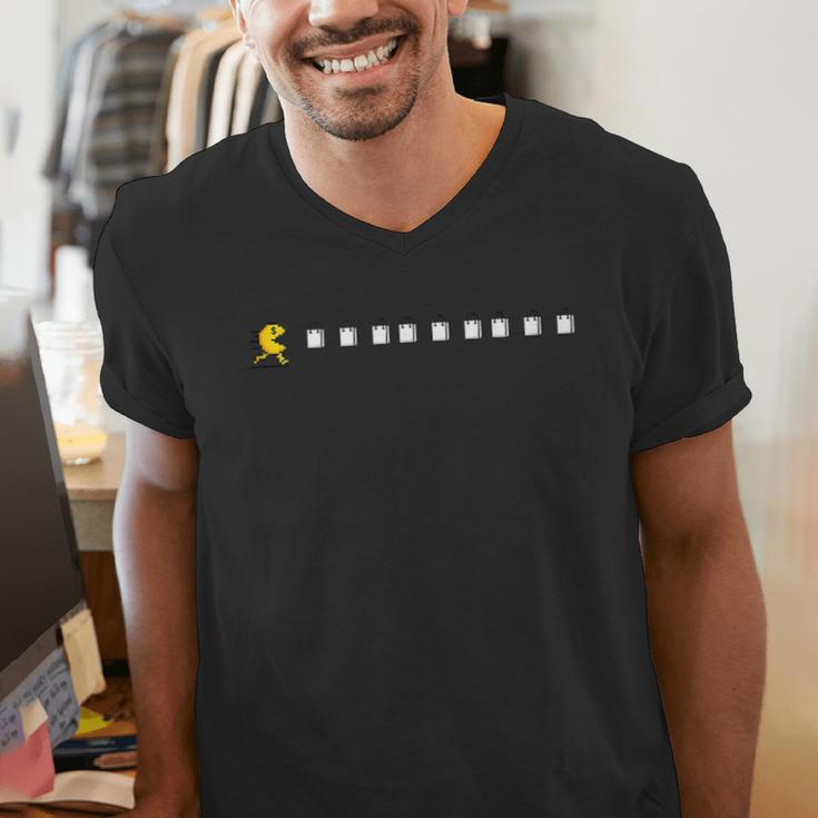 Thanksgiving Fun Nostalgia Pixels Shopping Therapy Men's V-Neck T-Shirt