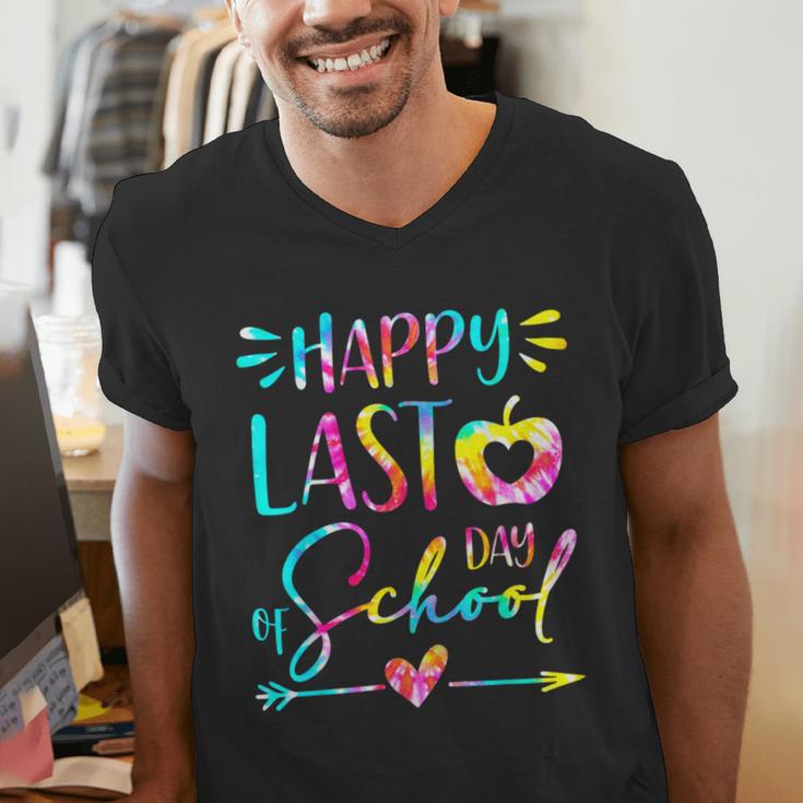 Tie Dye Happy Last Day Of School Graduation Teacher Student Men's V-Neck T-Shirt
