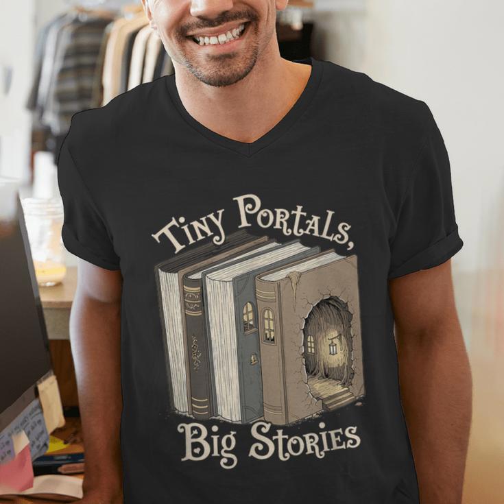 Tiny Portals Big Stories Book Nook Fantasy Gateway Men's V-Neck T-Shirt