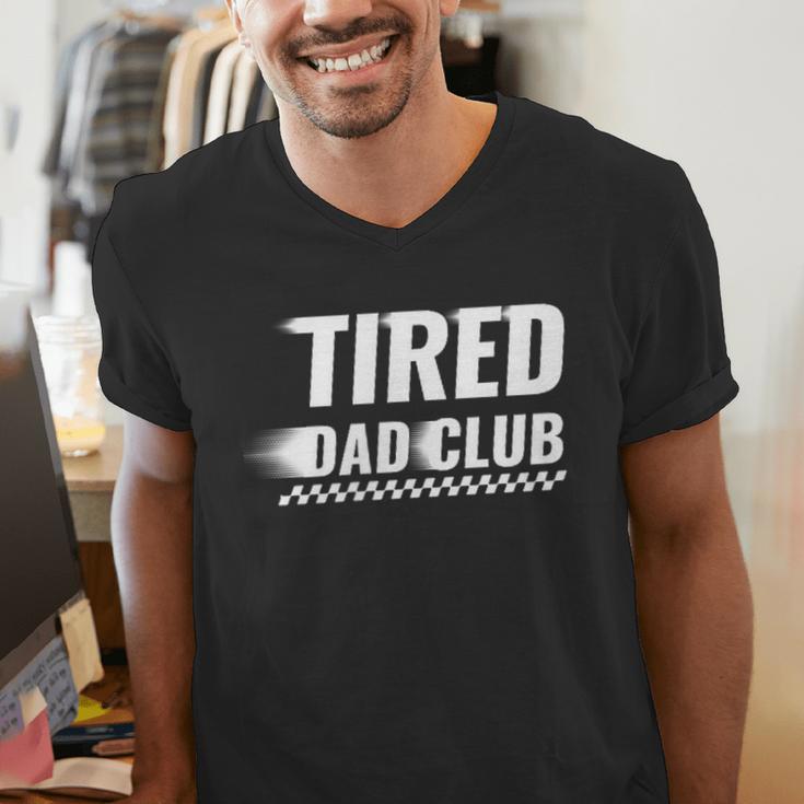 Tired Dad Club Maze Track Back 2 Sided Men's V-Neck T-Shirt Tired Dad Club Maze Track Back 2 Sided Men's V-Neck T-Shirt