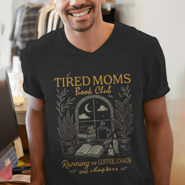 Tired Mom Book Club Running On Coffee Chaos And Chapters Men's V-Neck T-Shirt Tired Mom Book Club Running On Coffee Chaos And Chapters Men's V-Neck T-Shirt