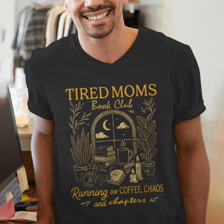 Tired Mom Club Bookish Things Booktrovert Book Lover Men's V-Neck T-Shirt
