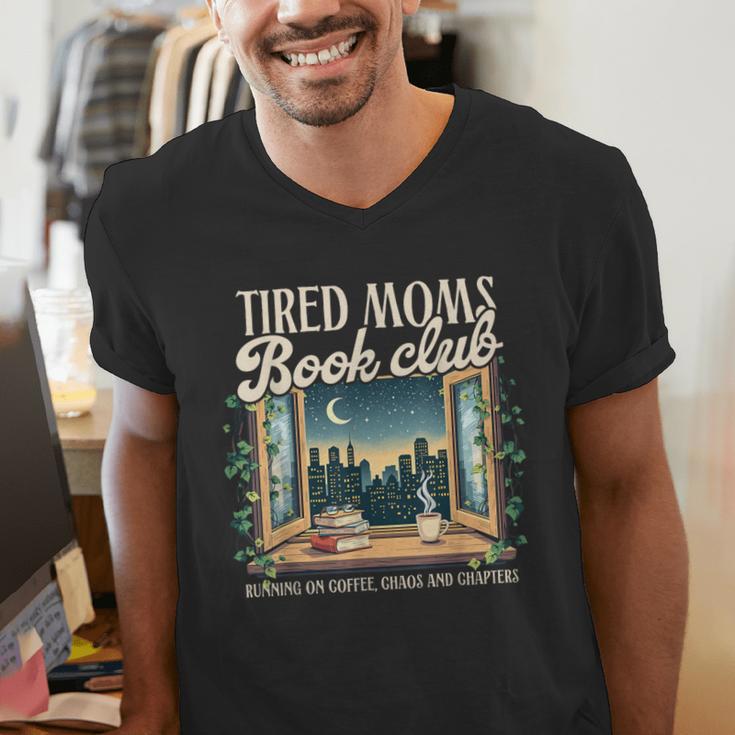 Tired Moms Book-Club Reading Book Lover Literature Bookish Men's V-Neck T-Shirt