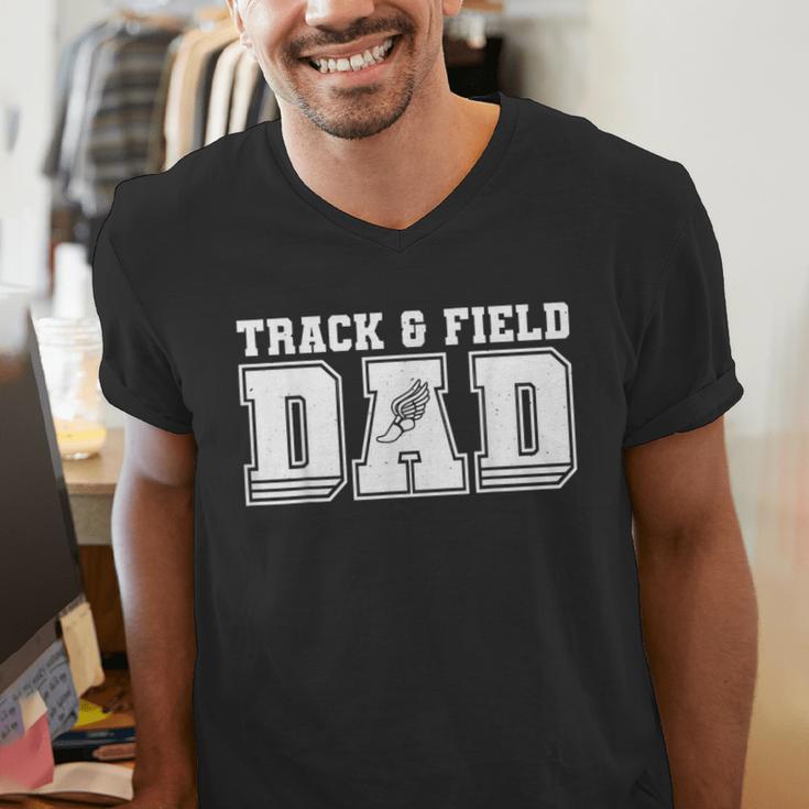 Track & Field Dad Sport Fathers Day Boys Men's V-Neck T-Shirt