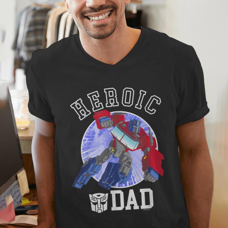 Transformers Father's Day Optimus Prime Heroic Dad Vintage Men's V-Neck T-Shirt Transformers Father's Day Optimus Prime Heroic Dad Vintage Men's V-Neck T-Shirt
