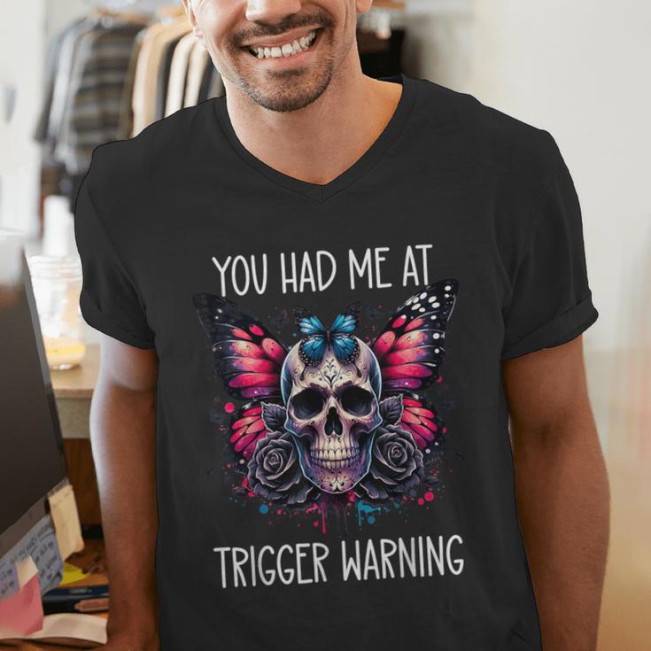 You Had Me At Trigger Warning ShirtTrigger Warning Books Men's V-Neck T-Shirt