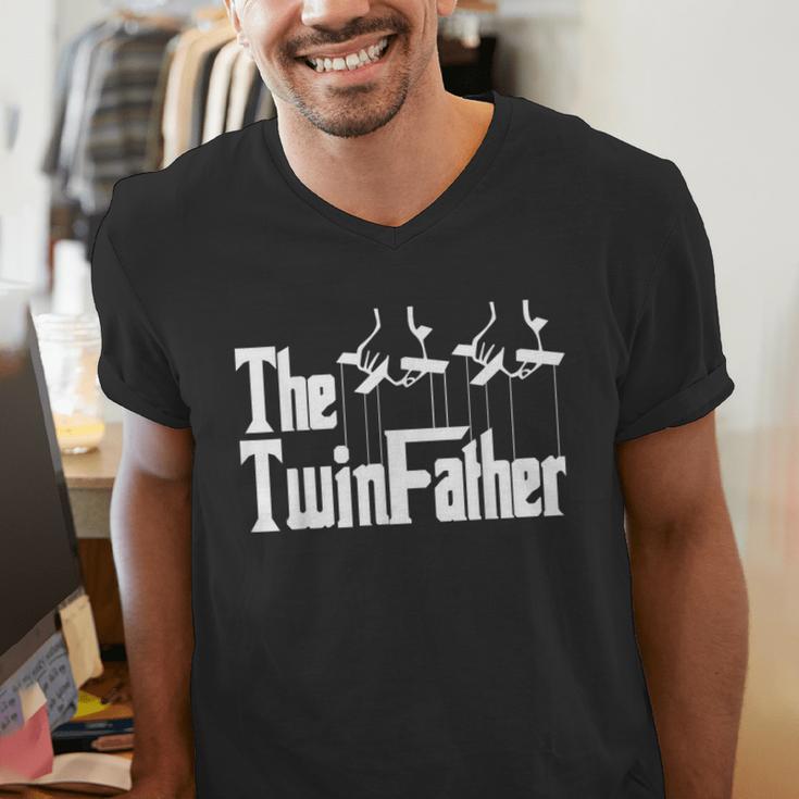 The TwinFather Father Of Twins Dad Fathers Day Men's V-Neck T-Shirt The TwinFather Father Of Twins Dad Fathers Day Men's V-Neck T-Shirt