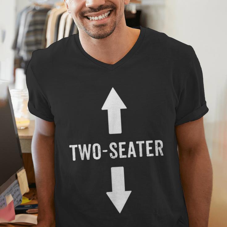 Two Seater Shirt For Men 2 Seater Dad Men's V-Neck T-Shirt Two Seater Shirt For Men 2 Seater Dad Men's V-Neck T-Shirt