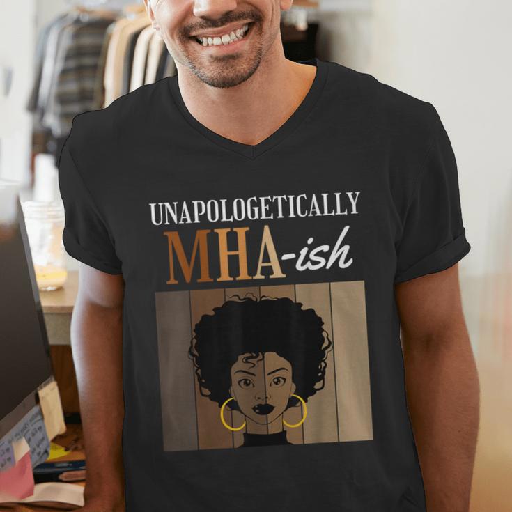 Unapologetically MHA-Ish Student Graduation Afro Men's V-Neck T-Shirt