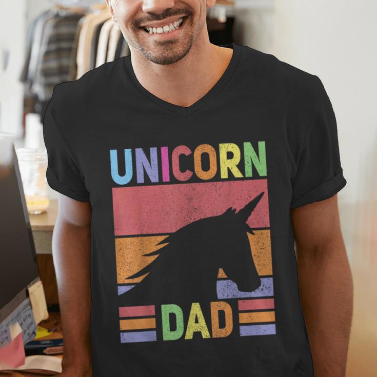 Unicorn Birthday Outfit Dad Unicorn Costume Bday Dad Unicorn Men's V-Neck T-Shirt