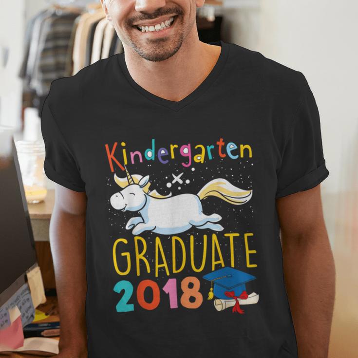 Unicorn Kindergarten Graduation Shirt Girls Men's V-Neck T-Shirt