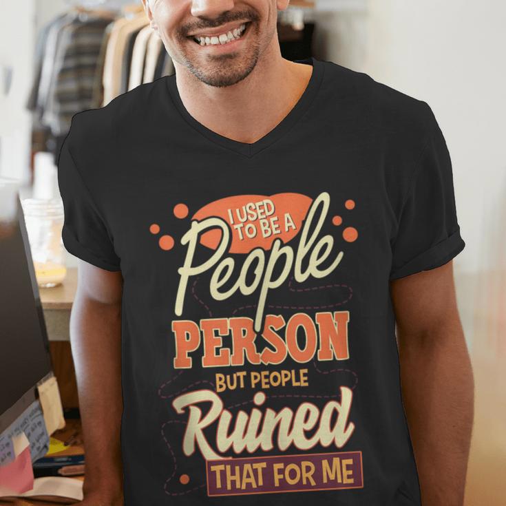 I Used To Be a People Person Antisocial Introvert Men's V-Neck T-Shirt