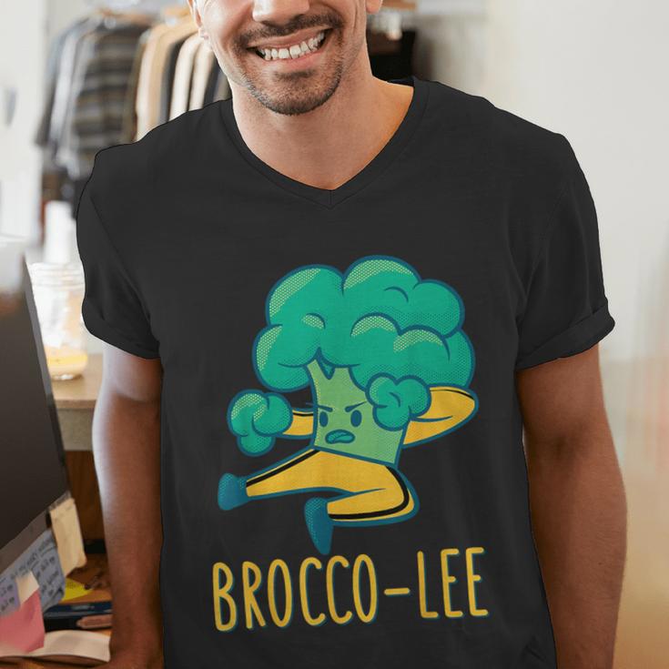 Vegetable Word Game Dad Joke Brocco-Lee Broccoli Men's V-Neck T-Shirt